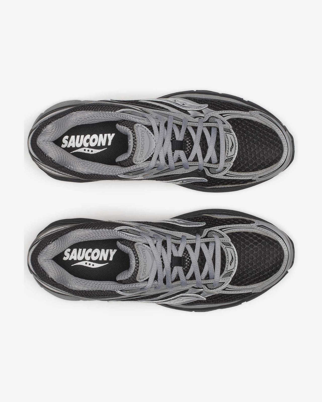 Saucony – Basket running rétro à l’esthétique technique noire et argent